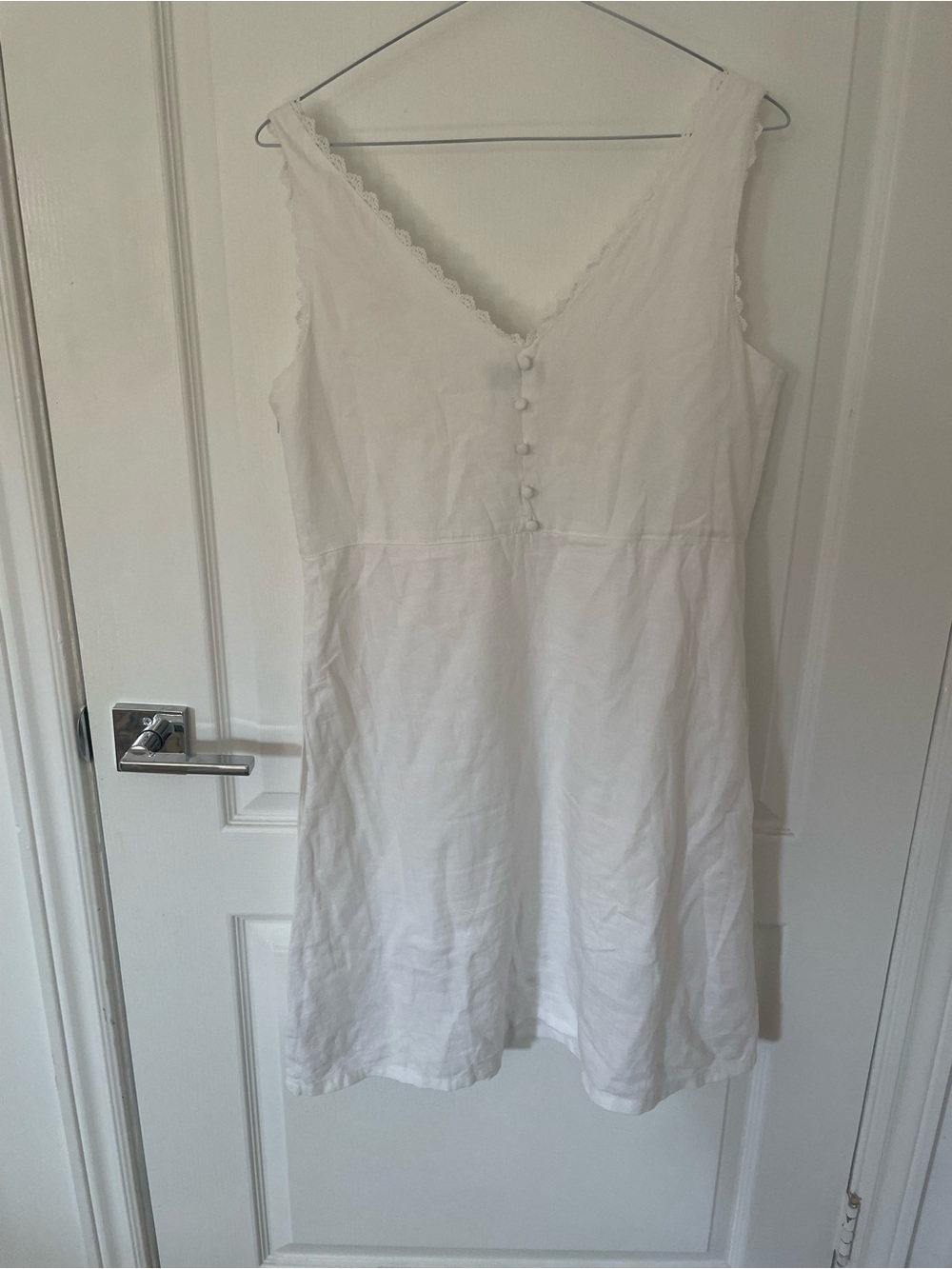 Laura Ashley White Lace-Trim Slip Dress - Picture 3 of 6